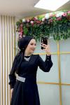 Asell Yandan Taşlı Krep Elbise Siyah
