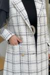 beyaz-siyah tüvit ceket Beyaz