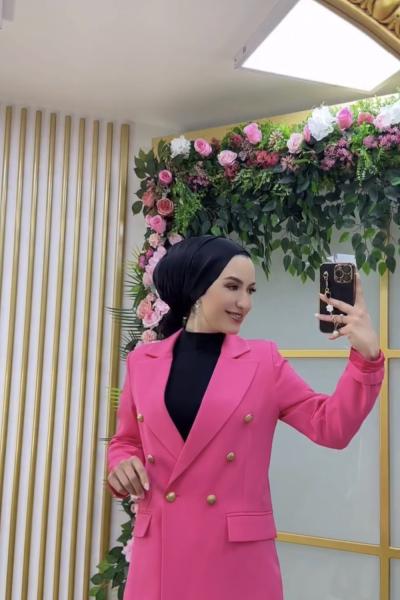 Blazer Ceket Pembe