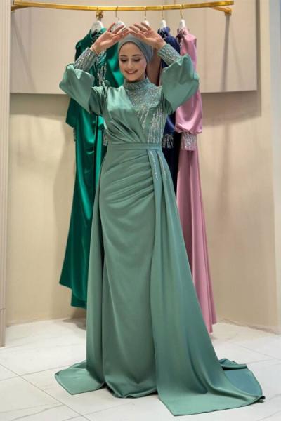 Defne Abiye Mint Yeşili