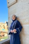 Düz İncili Abaya Takım  Lacivert