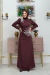 Elmas Krep Elbise Acı Kahve