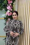 Filiz Beyaz Boncuk İşlemeli  Kahverengi