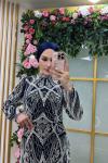 Filiz Beyaz Boncuk İşlemeli  Lacivert