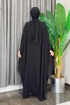 Göğsü İşlemeli Abaya Takım   Siyah
