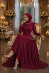 İnci abiye Bordo