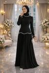 İnci abiye Siyah