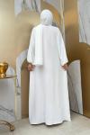 Kendinden eşarplı namaz elbisesi Beyaz