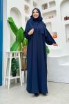 Kendinden eşarplı namaz elbisesi Lacivert