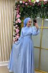 Kolu Taşlı Suzan Abiye  Bebe Mavisi