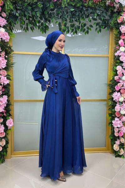 Kolu Taşlı Suzan Abiye  Lacivert