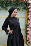 Kolu Taşlı Suzan Abiye  Siyah