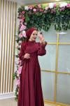 Kolu Taşlı Suzan Abiye  Bordo