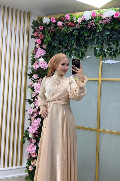 Kolu Taşlı Suzan Abiye  Vizon