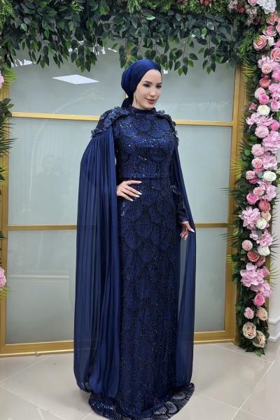 Melek abiye Lacivert