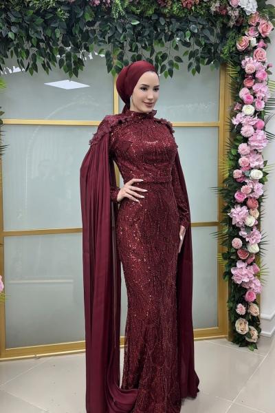 Melek abiye Bordo
