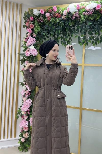 modaperfect combo kumaş kaban 120 cm kod:25806 Kahverengi