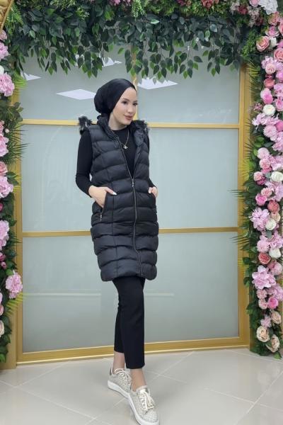 şişme yelek Gri Siyah