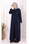 toka detaylı tunik pantolon takım Lacivert