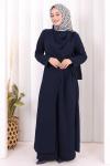 toka detaylı tunik pantolon takım Lacivert