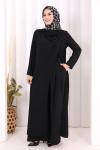 toka detaylı tunik pantolon takım Siyah