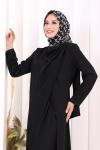 toka detaylı tunik pantolon takım Siyah