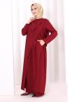 toka detaylı tunik pantolon takım Bordo