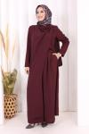 toka detaylı tunik pantolon takım Mürdüm