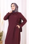 toka detaylı tunik pantolon takım Mürdüm