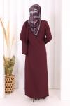 toka detaylı tunik pantolon takım Mürdüm