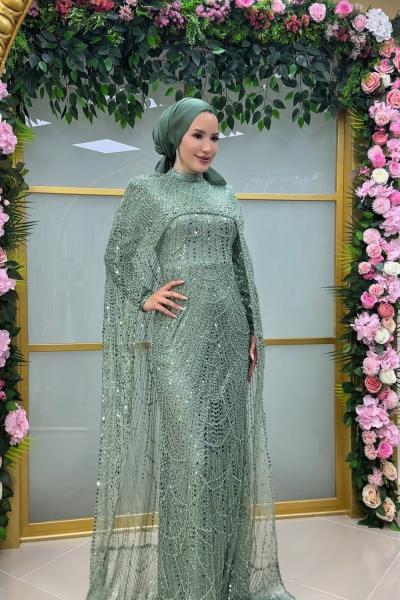 Tuğçe Abiye  Mint Yeşili