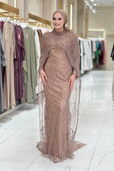 Tuğçe Balık Abiye BYM Kahverengi