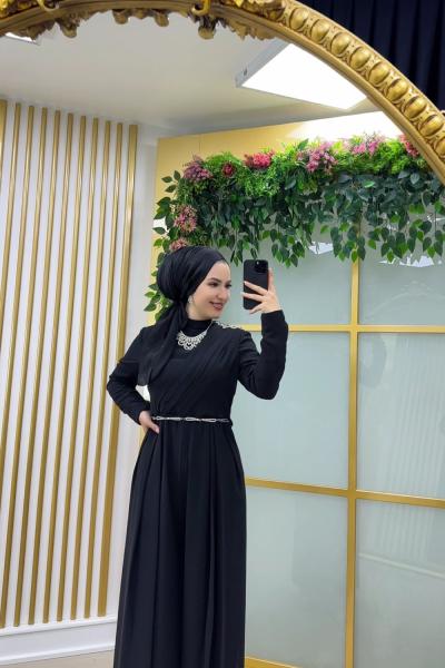 Zincir Detaylı Tulum  Siyah