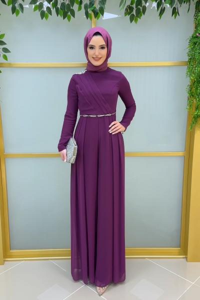 Zincir Detaylı Tulum  Mürdüm